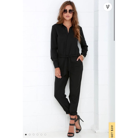 MinkPink Sinking Ships Black Long Sleeve Jumpsuit XS - Picture 3 of 9